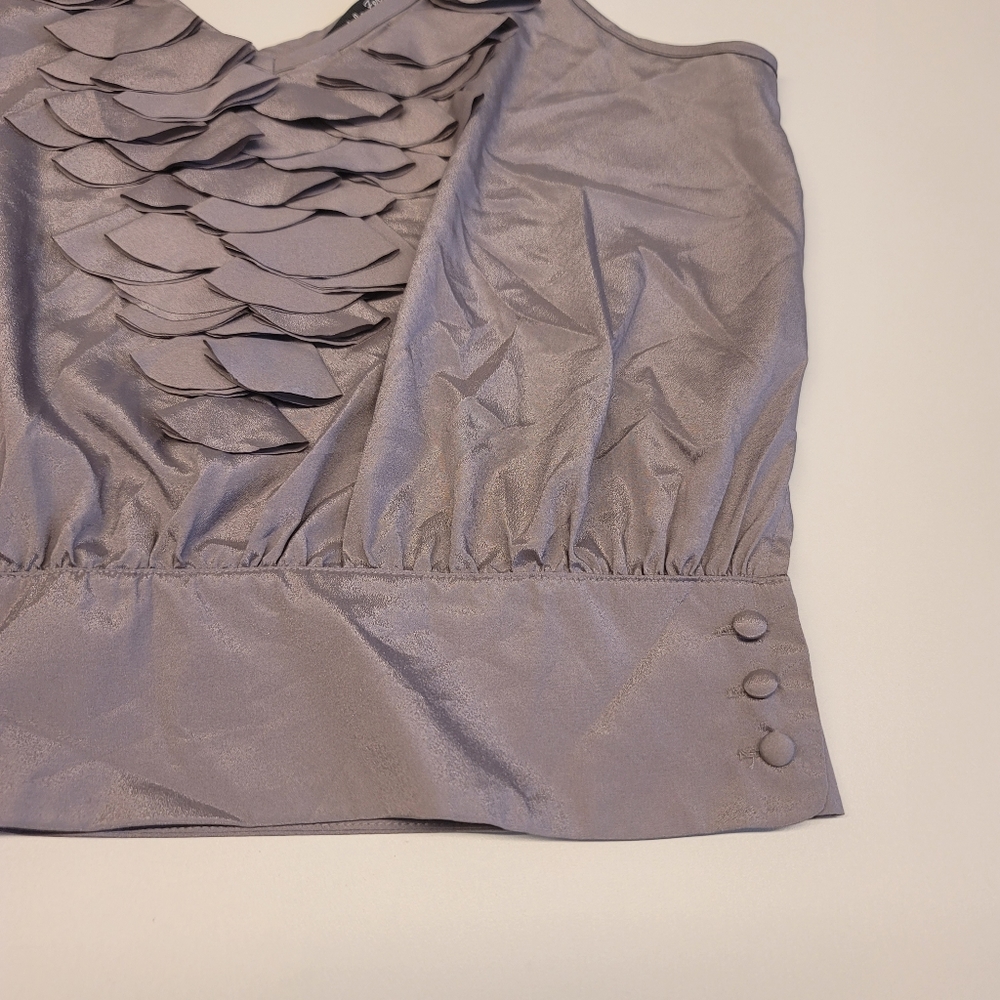 NWT [M] Double Zero Ruffle Front Crop Blouse - Picture 4 of 6